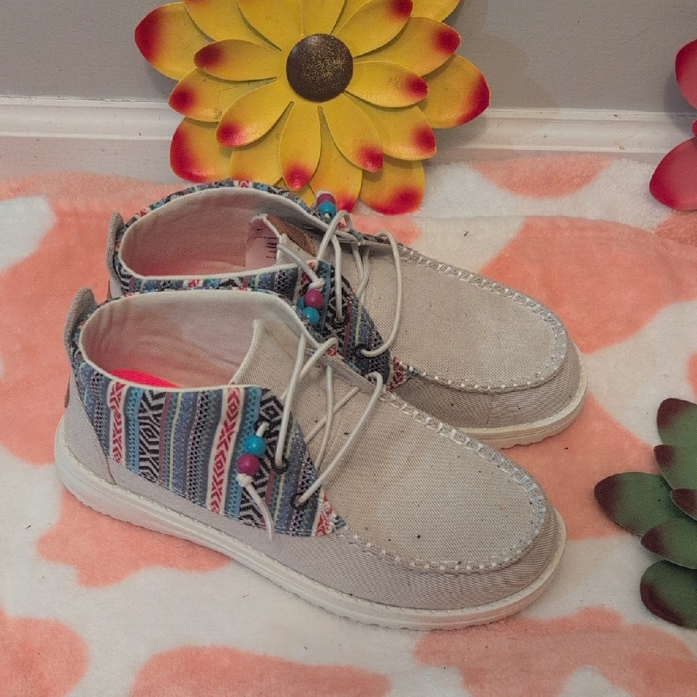 Hey Dude Tan and Patterned Chukka Boots